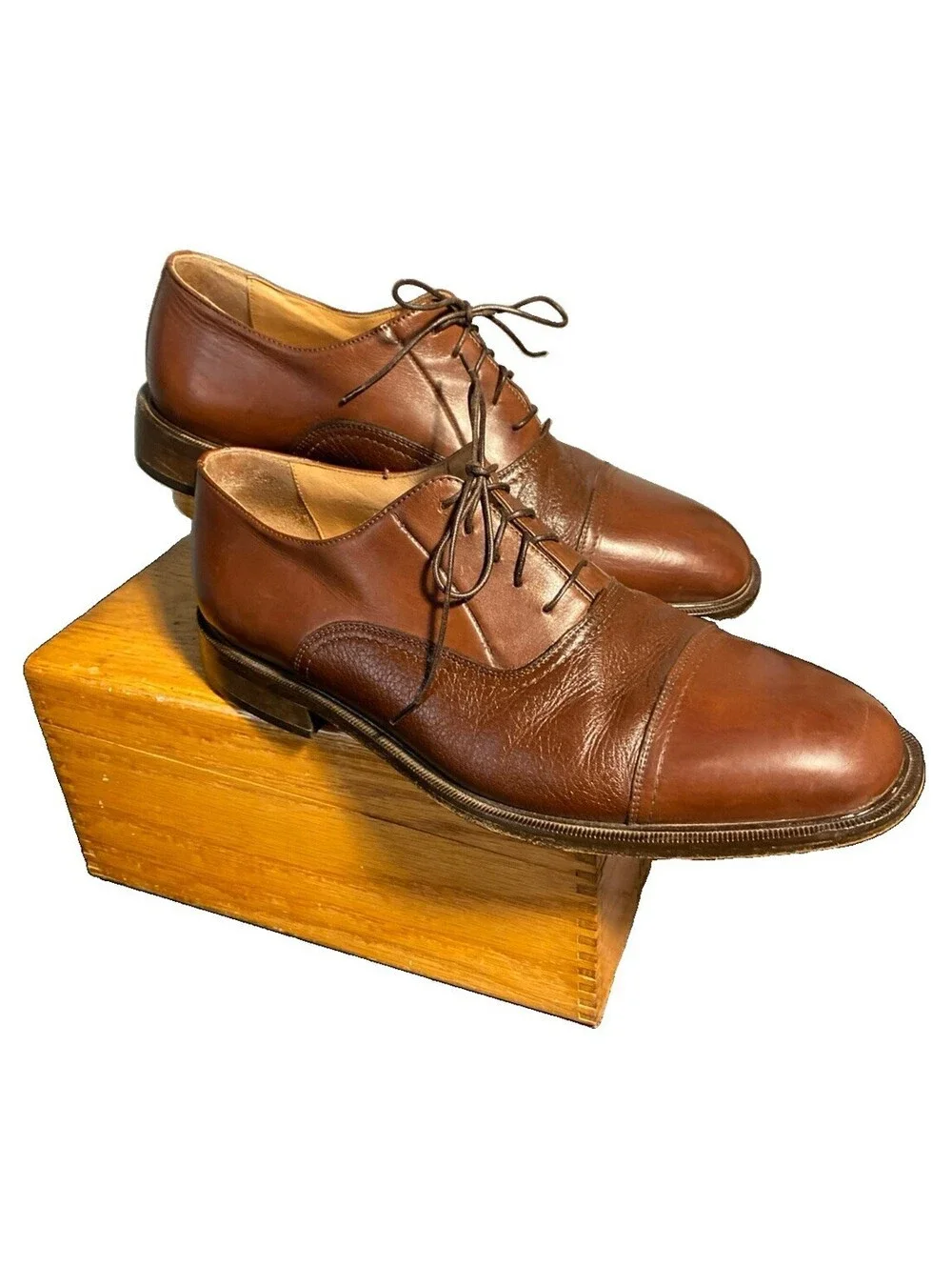 Florsheim Imperial Mens Oxfords 90063 9.5 D Leather Made In Italy